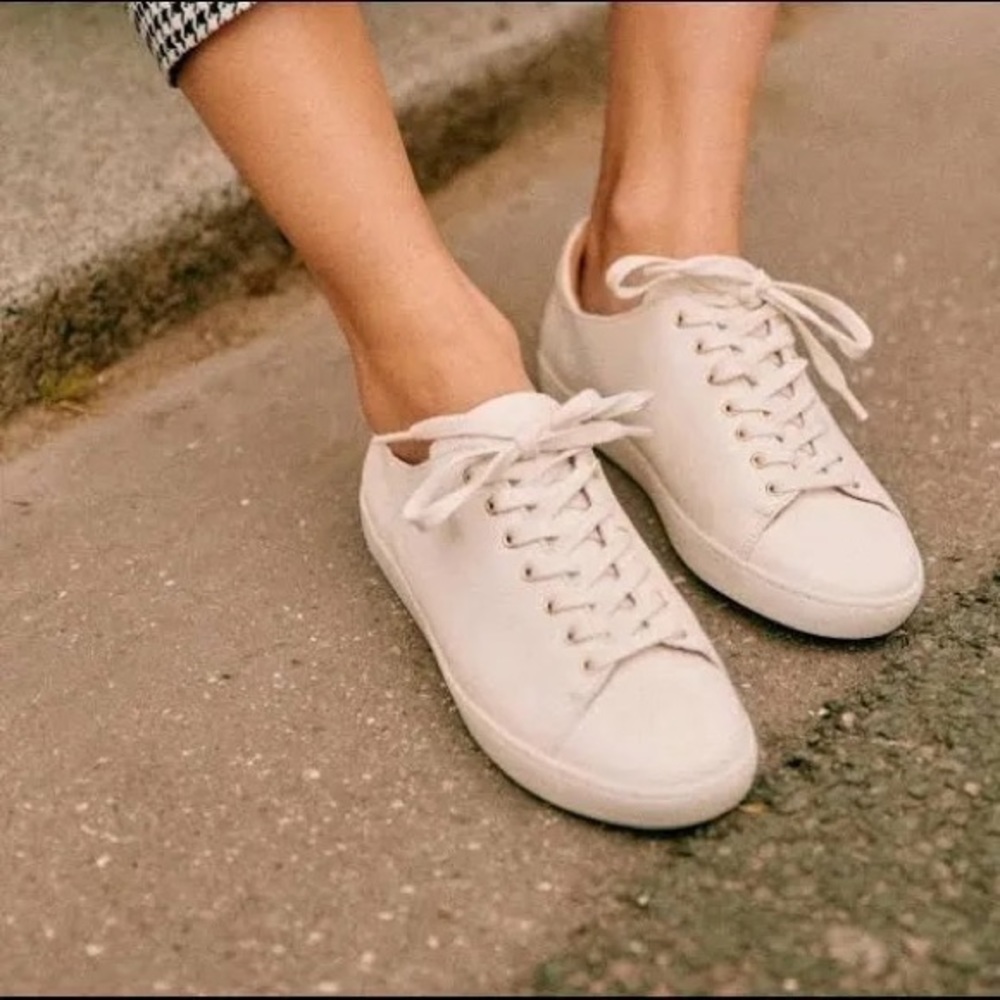 Sézane Jack leather sneakers smooth ecru size 39